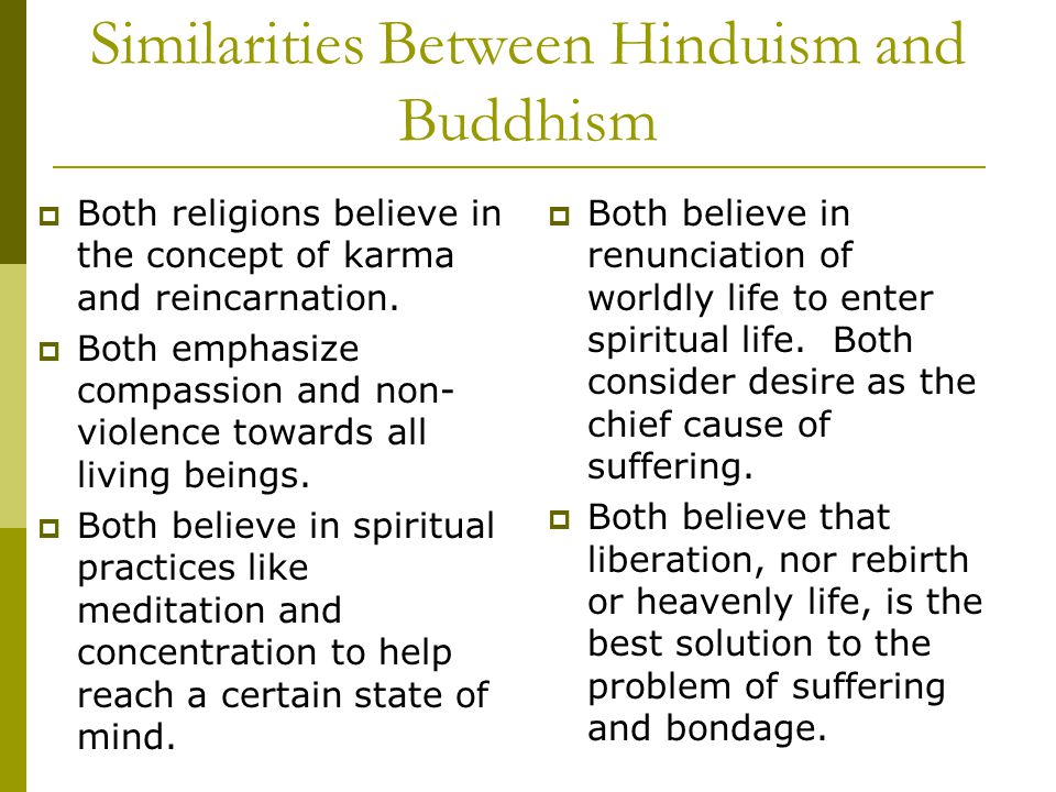 Comparison Between Buddhism and Hinduism Essay
